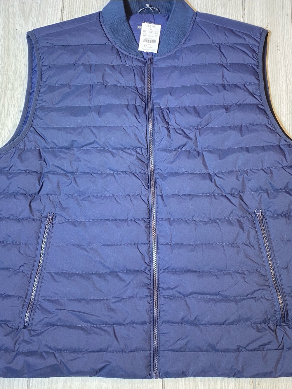 NWT J.Crew Performance Quilted Puffer Vest Navy Blue Men's Size XL BI931